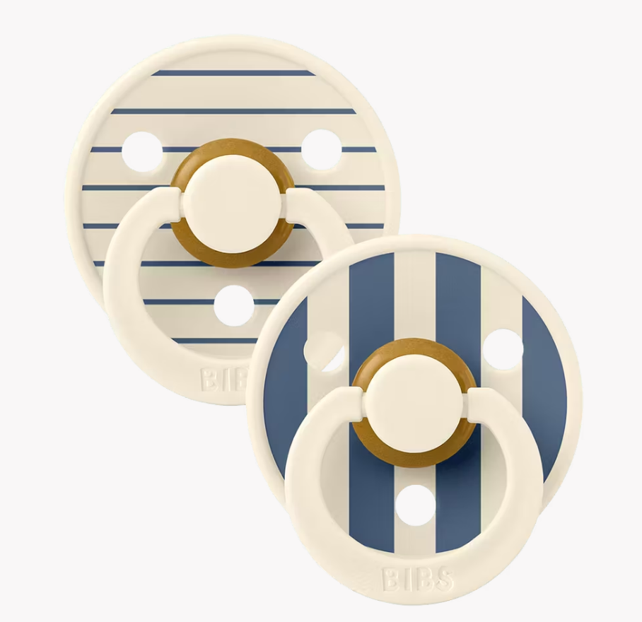 Bibs - Lot de 2 tétines - Ivory Steel Blue - Taille 1 - Symétriques