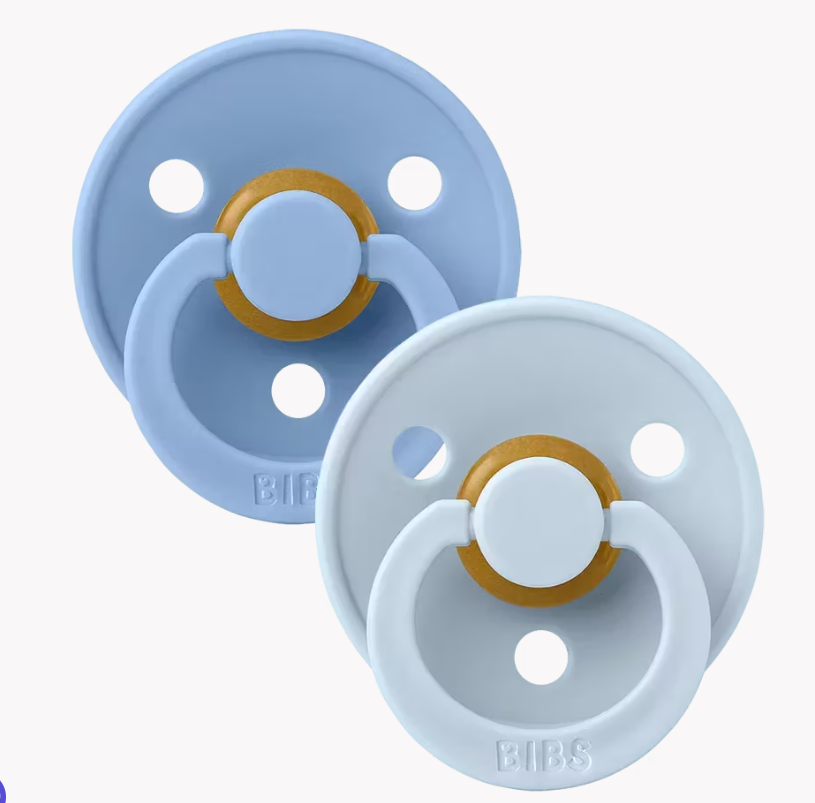 Bibs - Lot de 2 tétines - Sky Blue/ Baby Blue - Taille 1 - Rondes