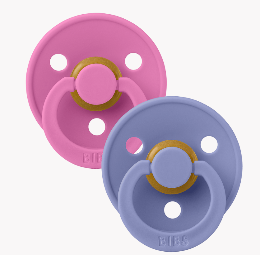 Bibs - Lot de 2 tétines - Bubblegum/Peri - Taille 1 - Rondes