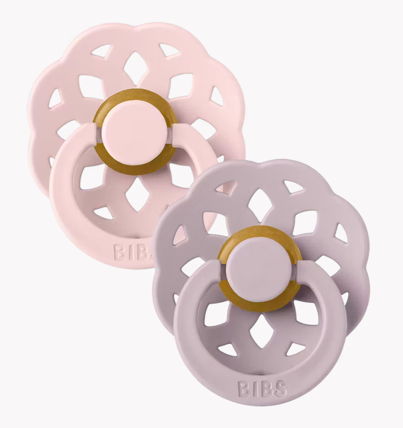 Bibs - Lot de 2 tétines - Bohème Blossom/Dusky Lilac - Taille 1 - Rondes