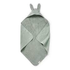 Elodie Details - Cape de bain en coton BIO - Mineral Green Bunny - 80x80 cm