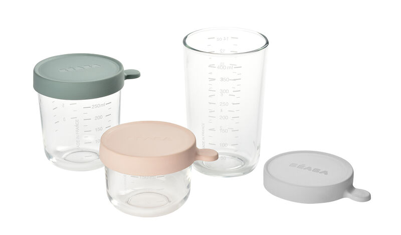 Béaba - Coffret de 3 pots de conservation en verre - 150/250/400 ml