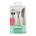 Béaba - Set de 3 couverts en inox - rose