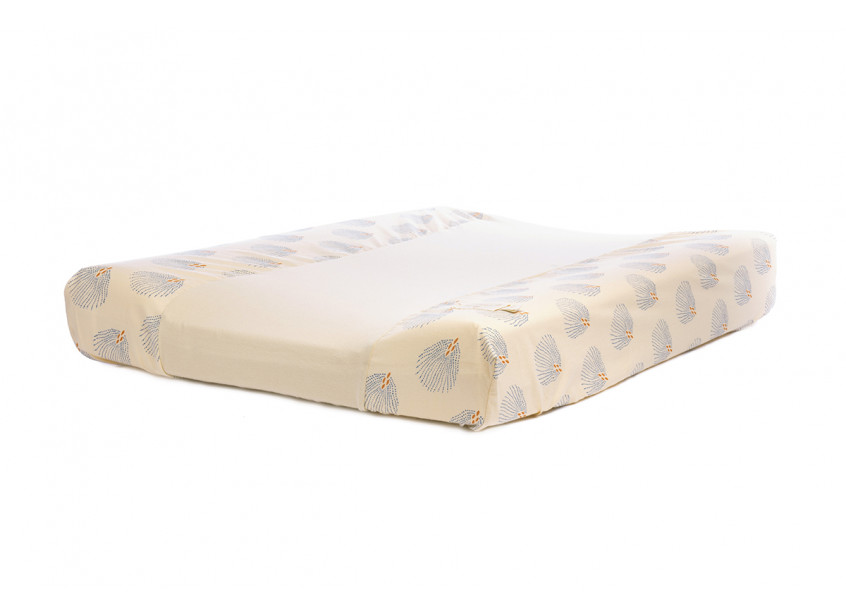 Nobodinoz - Housse de Matelas à Langer - Calma - 70X50 - Blue Gatsby/ Cream