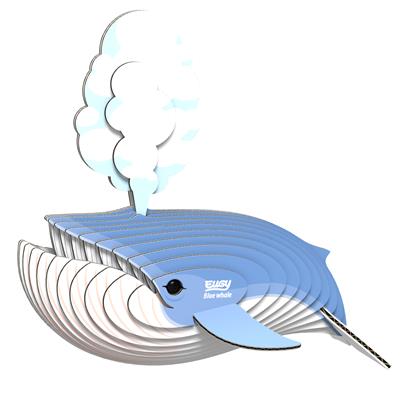 Eugy - Animal en 3D à monter soi-même - carton biodégradable - Baleine bleue