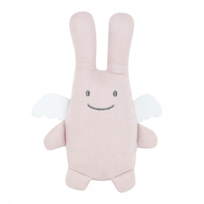 Trousselier - Ange Lapin Doudou - Coton Bio Rose Poudré - 20Cm