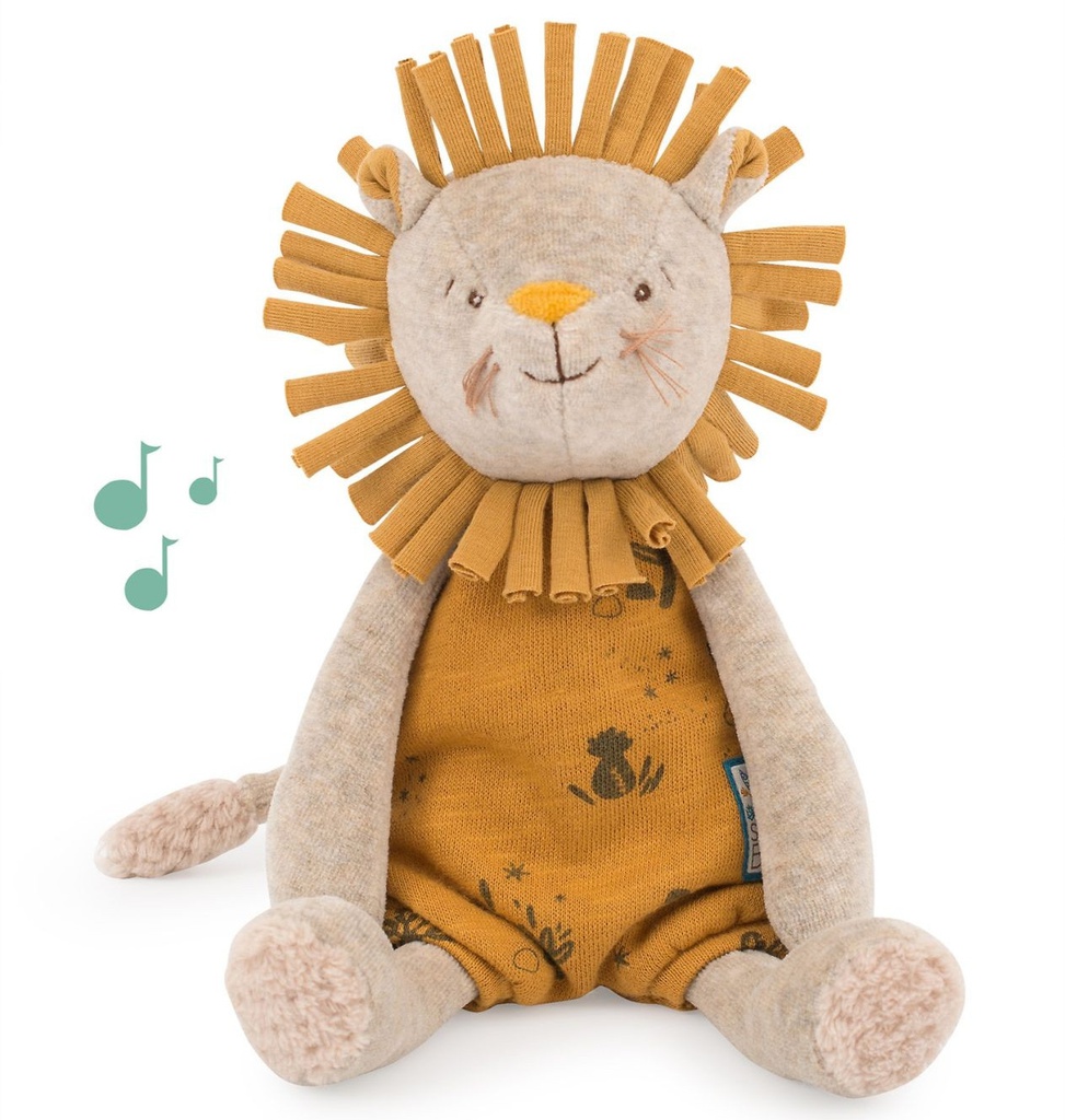 Moulin Roty - Peluche musicale - Sous mon baobab - lion