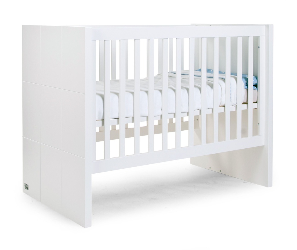 Childhome - Lit Bébé Evolutif 60x120 cm + Sommiers et Lattes 90x200 cm - Quadro White