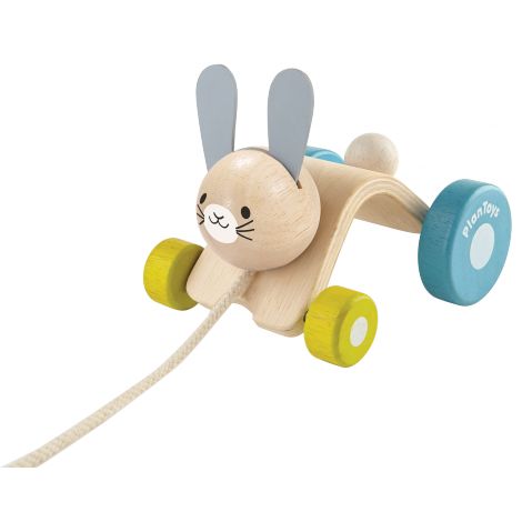 Plan Toys - Lapin Sautillant à Tirer - Dés 12 mois