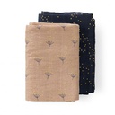Fresk - Lot de 2 tetras en coton bio - 120x120 cm - Dandelion