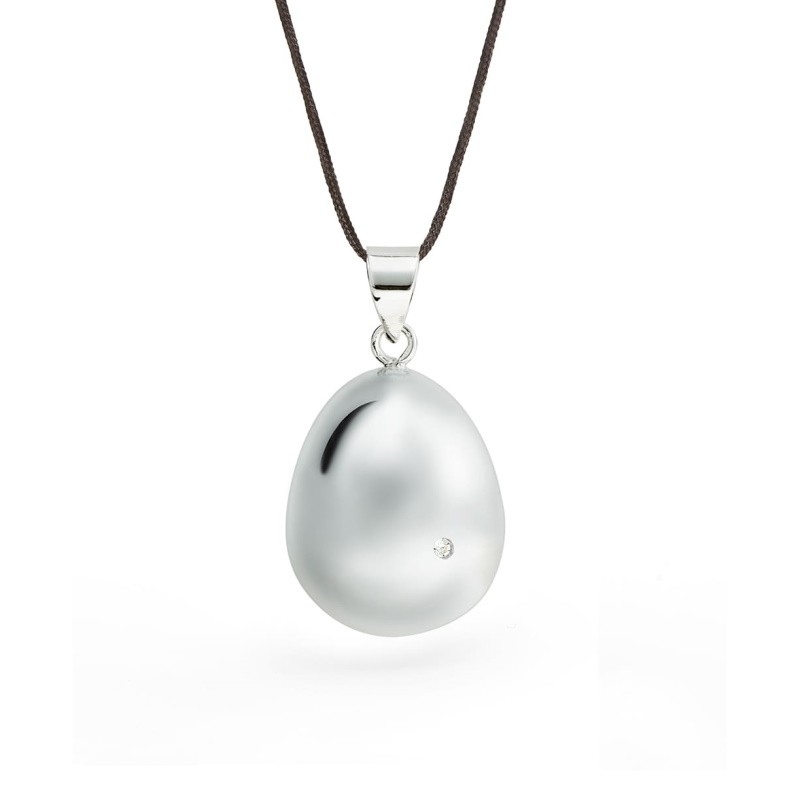 Cache Coeur - Bola de grossesse - Egg Rhodium - Crystal Swarovski