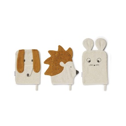 LIEWOOD - Pack de 3 gants de toilette Sylvester - Friendship Sandy