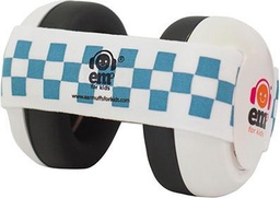 Ems For Kids - Casque Anti-bruit - Blanc/Carreaux Blancs et Bleus