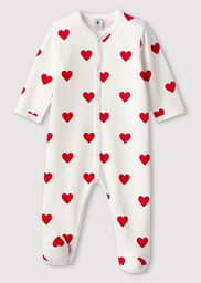 Petit bateau - pyjama avec pieds - Dors bien - Coeurs