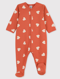 Petit bateau - Pyjama en molleton - Dors bien bébé - Caramel - Coeur
