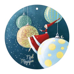 Carte postale ronde - Noël magique