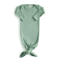Mushie - Pyjama côtelé à nouer en coton BIO - 0/3 mois - Vert romarin