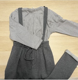 Les Petites Choses - Salopette avec t-shirt - Gris - 4/5 ans