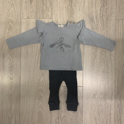 Bean's - Ensemble fille Sweat Oiseau et legging anthracite