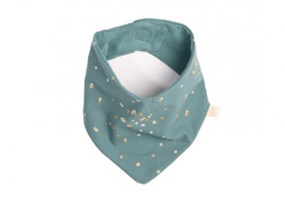 Nobodinoz - Bavoir Bandana Lucky - Gold confetti/magic green