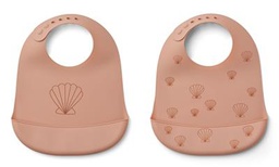 LIEWOOD - Lot de 2 bavoirs en silicone Tilda - Seashell Pale Tuscany