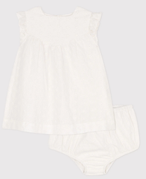 Petit bateau - Robe bébé avec bloomer en broderie anglaise