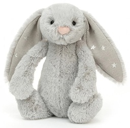 Jellycat - Peluche lapin gris avec étoiles - Medium