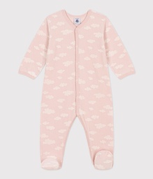 Petit Bateau - Pyjama bébé en velours - Nuages Roses