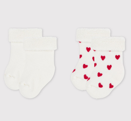 Petit bateau - Lot de 2 paires de chaussettes en tricot - coeur