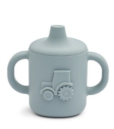 LIEWOOD - Tasse en silicone Amelio Sippy - Blue fog