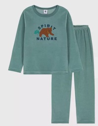 Petit Bateau - Pyjama en velours - Ours