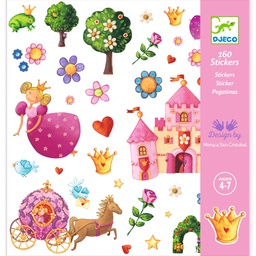 DJECO - Lot de 160 stickers - Princesse Marguerite - 4 à 7 ans