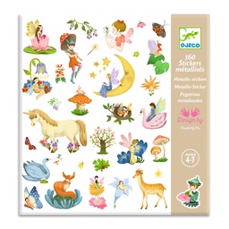 DJECO - Lot de 160 stickers Métallisés - Fantasy - 4 à 7 ans