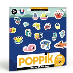 Poppik - 100 stickers + 6 cartes - La mer