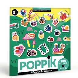 Poppik - 100 stickers + 6 cartes - Petites bêtes