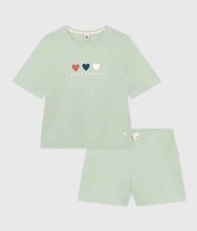 Petit Bateau - Pyjama court femme - Vert Herbier