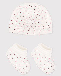 Petit bateau - Lot de 2 pièces - Bonnet et chaussons - Coeur