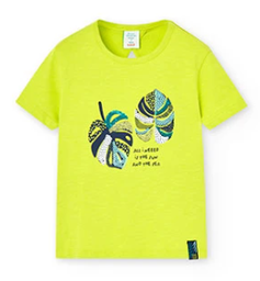 Boboli - T-shirt tricoté flammé pour fille - Fluo