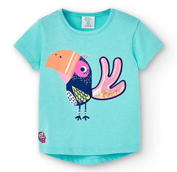 Boboli - T-shirt toucan pour fille - Turquoise