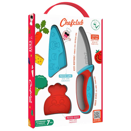 Chefclub Kids - Couteau bleu/rouge - 7 ans +