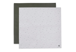 Jollein - Lange Gaze de Coton Large 115x115cm - Leaf Green - 2 Unités