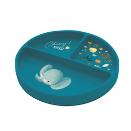 Sassi - Set Repas - Assiette + Bol en silicone + Couverts - Elephant