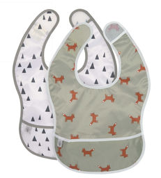 [1311019588] Lässig - Lot de 2 bavoirs avec poche - Little Forest Renard