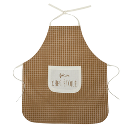 BB&amp;Co - Tablier de cuisine &quot;Futur chef étoilé&quot; - Carreaux cassonade