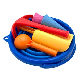 [970244] Schildkröt - Ensemble de jouets de sable pliable 7 en 1 - bleu