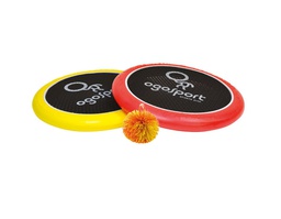 Schildkröt - Set de 2 disques en caoutchouc souple avec filet - rouge et jaune
