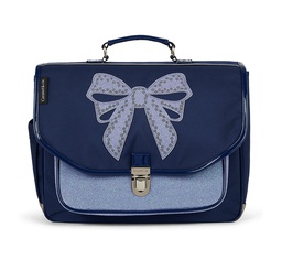 Caramel &amp; Cie - Cartable moyen - Noeud Pailletté Marine