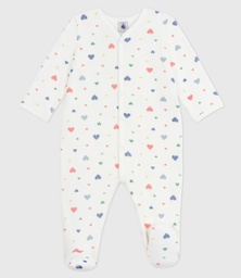 Petit Bateau - Pyjama bébé en velours imprimé cœurs