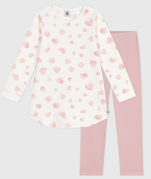 Petit bateau - Chemise de nuit et legging - Cœur rose