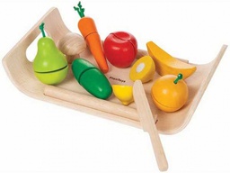 Plan Toys - Set de fruits et légumes à découper + planche